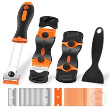 4 Pack Razor Blade Scraper, Premium Cleaning Scraper Tool with 50 PCS Metal