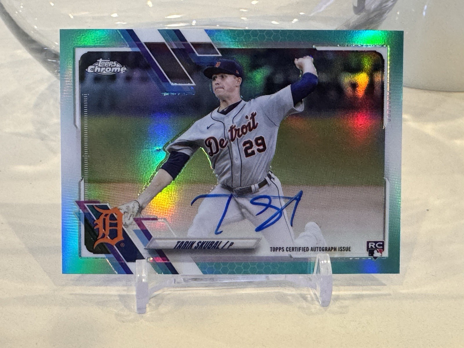 2021 Topps Chrome Tarik Skubal Rookie Autograph Aqua Refractor /199 RA-TSK