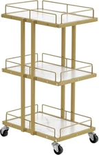 BarberPub Salon Trolley Multi-functional Barber Cart With 3 Layers Shelves 2061