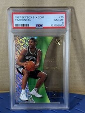 1997 Skybox E-X 2001 Tim Duncan Rookie Card RC #75 PSA 8. rookie card picture