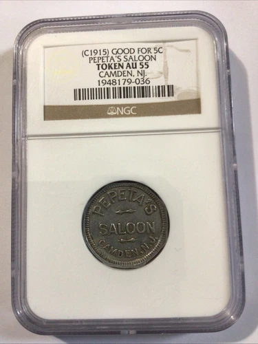 CAMDEN, NEW JERSEY. PEPETA’S SALOON NGC TRADE TOKEN