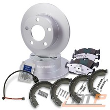 2x BREMSSCHEIBE+BREMSBELÄGE+BREMSBACKEN HINTEN FÜR BMW 5-ER E34 520-535 M 3.6