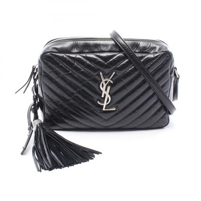 SAINT LAURENT PARIS LOU CAMERA Crossbody Umhängetasche Leder Schwarz Gebrauch...
