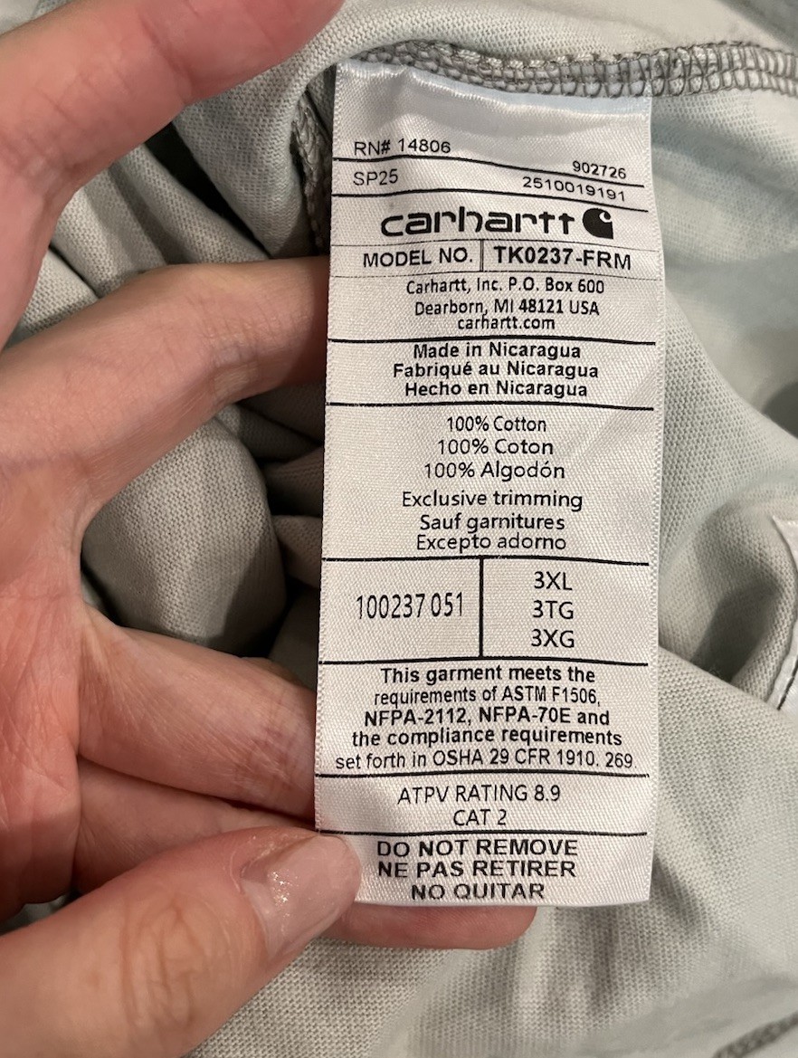 Carhartt Flame Resistant Force Loose Fit Midweight Men's Henley T-Shirt Size 3XL thumbnail 3