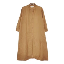 Fog with nest Robe linen made in lithuania dress light brown 5-0412M△