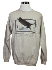 Vintage 1997 Field Master Soaring Eagle Sweatshirt Beige USA Made Size Large