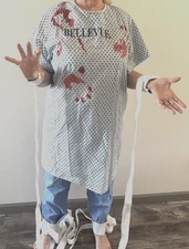 Bellevue Psych Ward Patient Murderer Restraints Costume Cosplay Teen Small Adult