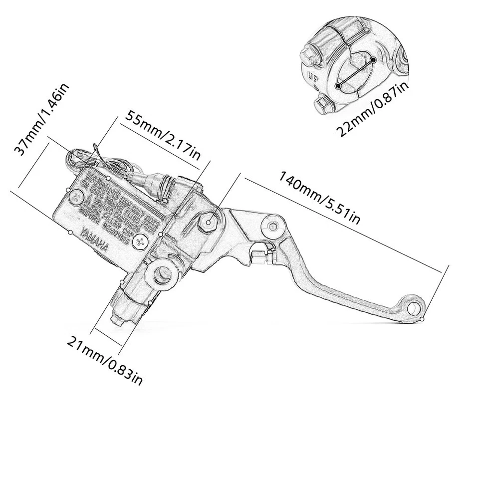 Palanca de freno del cilindro maestro de freno delantero para YAMAHA WR125X/R WR250R TW200 TTR250 Foto 2 de 4
