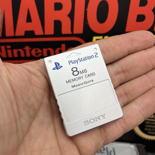 Official Sony Playstation 2 PS2 8MB Memory Card Magic Gate Silver TESTED VGC - Picture 2 of 5