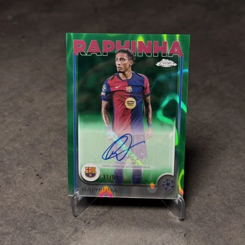 2024-25 Topps Chrome UCC Raphinha /99 Auto FC Barcelona
