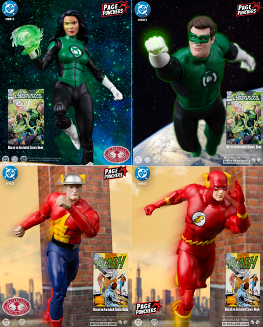 Mcfarlane DC Page Puncher Green Lantern, Flash, Jay Garrick