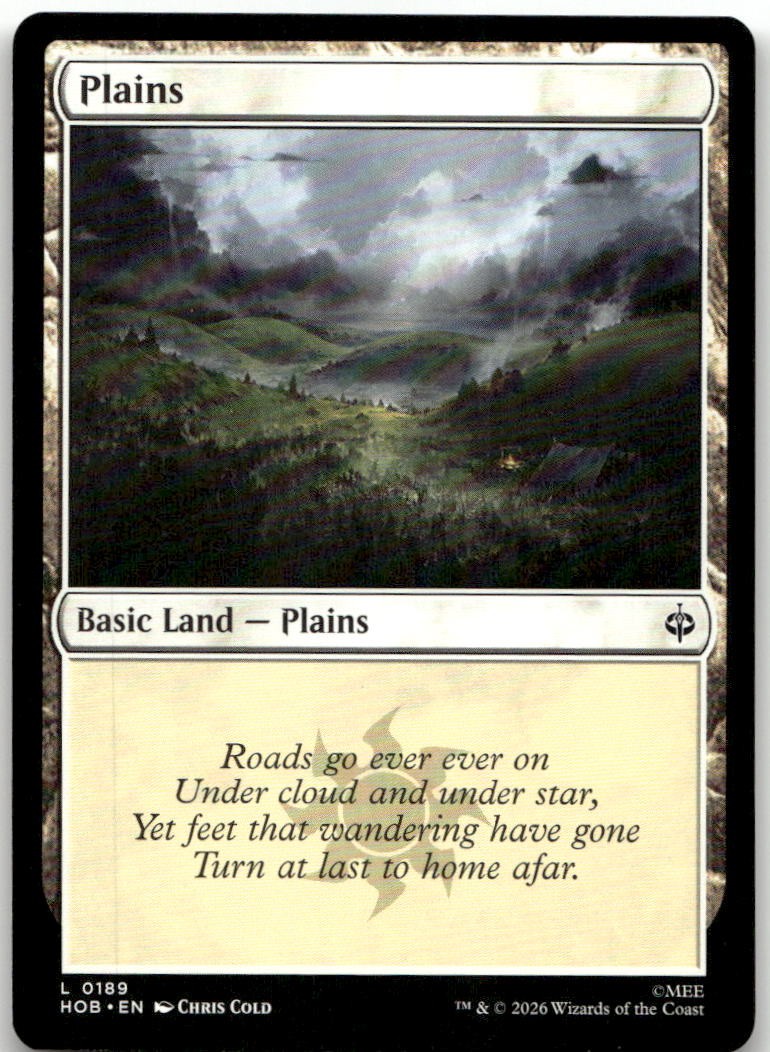 Plains (0189) 189 Land The Hobbit Magic: The Gathering Near Mint