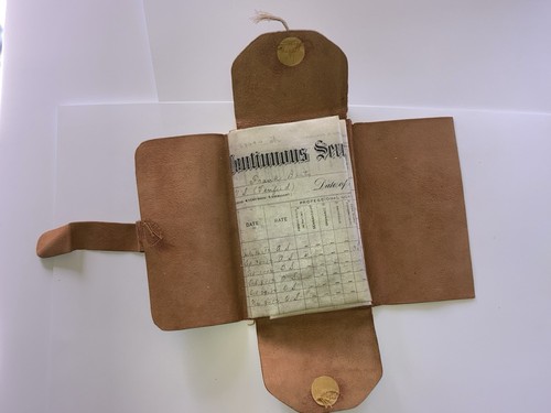 U.S. NAVY CONTINUOUS SERVICE CERTIFICATE LEATHER CSC Book Pre WWI Named IDed