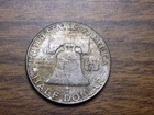 FRANKLIN 90% SILVER HALF 1961 GEM BU REV RAINBOW WOW COIN