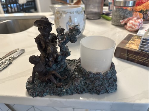 Money Sit On Tree Candle Holder 8in Wide 6 In Tall
