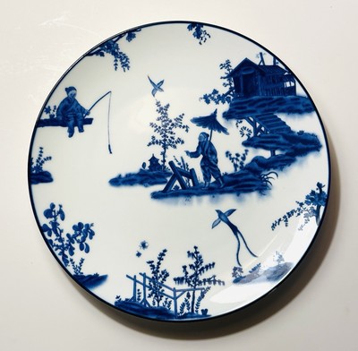 Antique Delftware Blue Inspired Chinoiserie Design 8  Ceramic Plate, Pristine