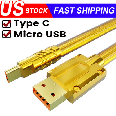 100W 6A USB Type C Fast Charging Cable For iPhone Samsung Car Charging Cord LOT