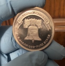 Vintage 1 oz .999 Fine Silver ~ 1987 A-Mark Liberty Bell / Eagle. Uncirculated 75.00 per troy oz
