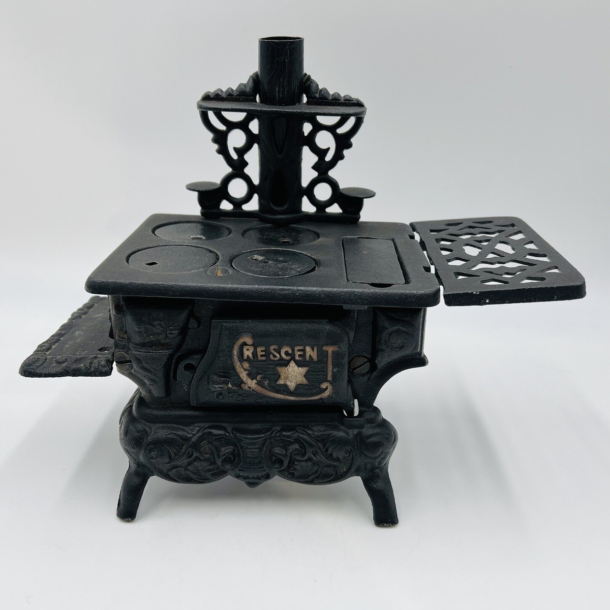 Vintage Greycraft Crescent Miniature Toy Cast Iron Wood Stove No