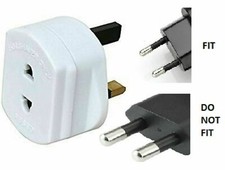 2 Pin To 3 Fused Adaptor UK Plug For Shaver / Toothbrush Adapter Euro 