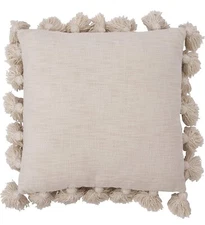 Interlude Luxurious Square Cotton Pillow Cover and Insert - Cream New