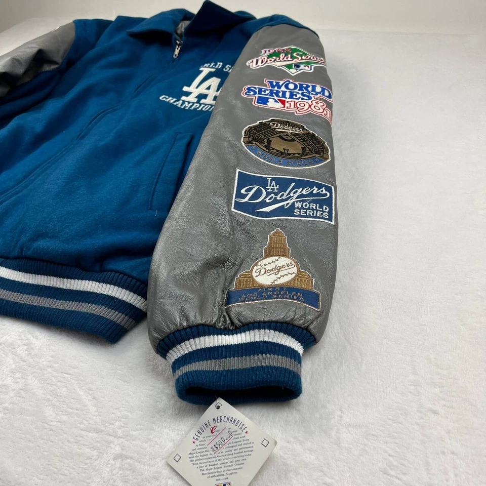 Винтажная мужская куртка на молнии Los Angeles LA Dodgers XL G-III World Series новая - Изображение 4 из 4
