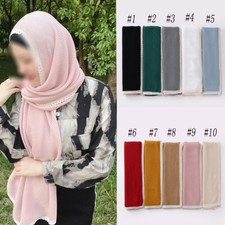 Lace Hijab Muslim Crinkled Cotton Scarf Soft Shawl Wraps Malaysian Scarves Femme