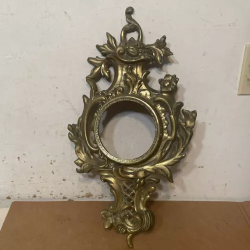 Vintage French Style Solid Brass Cartel  Wall Clock Case Frame Parts