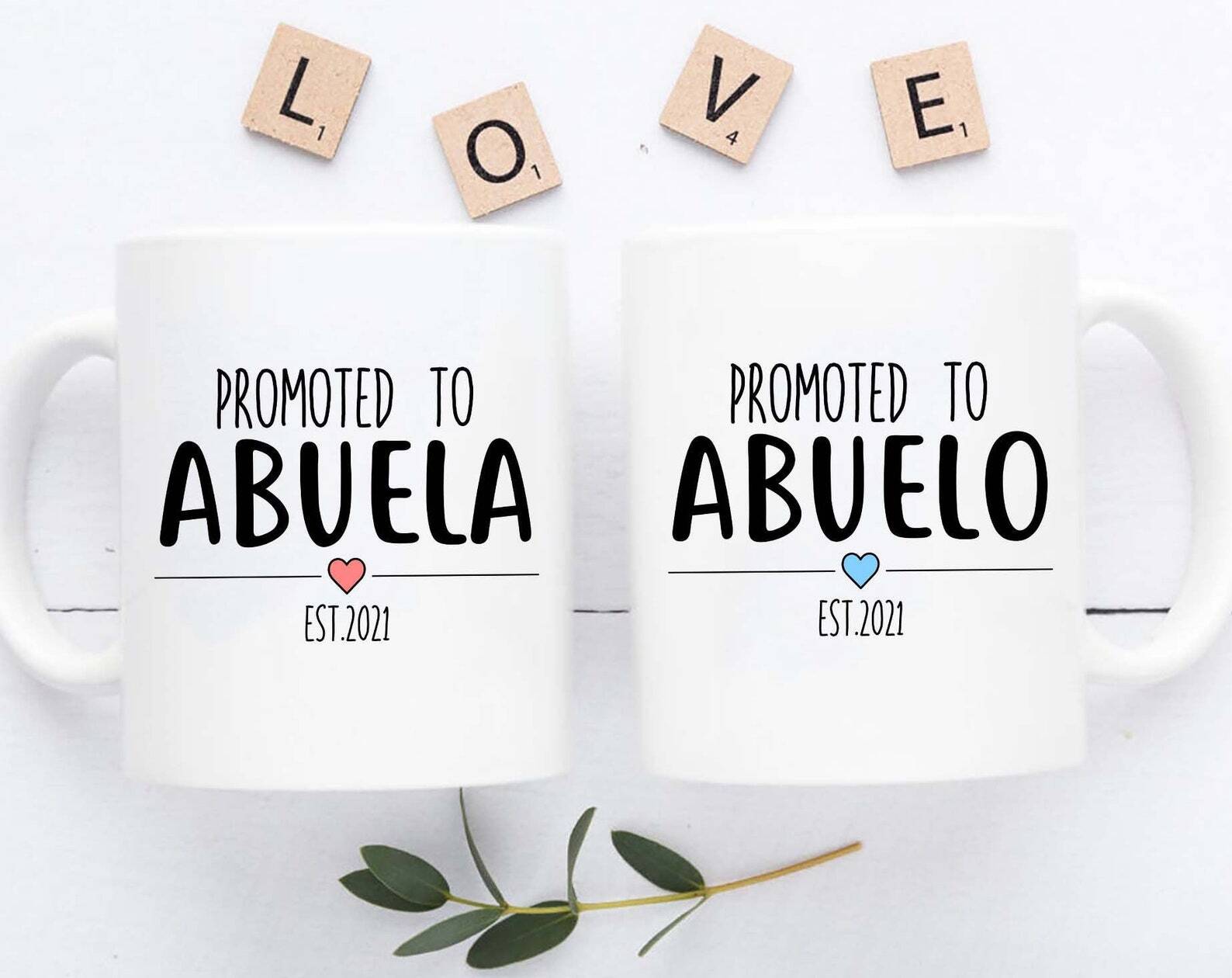 Personalized Abuela Abuelo Mug Gift Promote To Grandpa Grandma Mug Pregnancy
