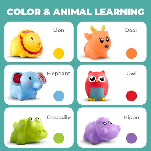 Infant Bath Toys for 18 Months - No Hole Animal Bathtub Toys Baby Bath Tub Toys - Picture 6 of 7