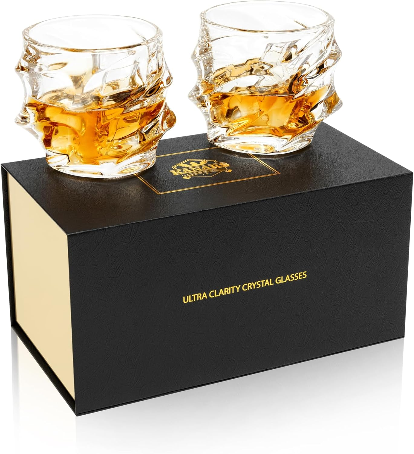 11 Oz Whiskey Glass Set of 2 Crystal Scotch Bourbon Rocks Glasses