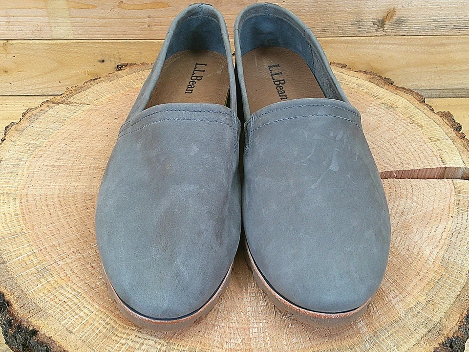L.L. Bean Lakewashed Suede Leather Slip On Loafer Flat Shoes Womens10 Grey CLEAN - Image 4 of 4