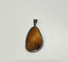 SILVER 16g Amber Baltic Gemstone Handmade 925  Sterling Silver Pendant Jewelry — photo 1