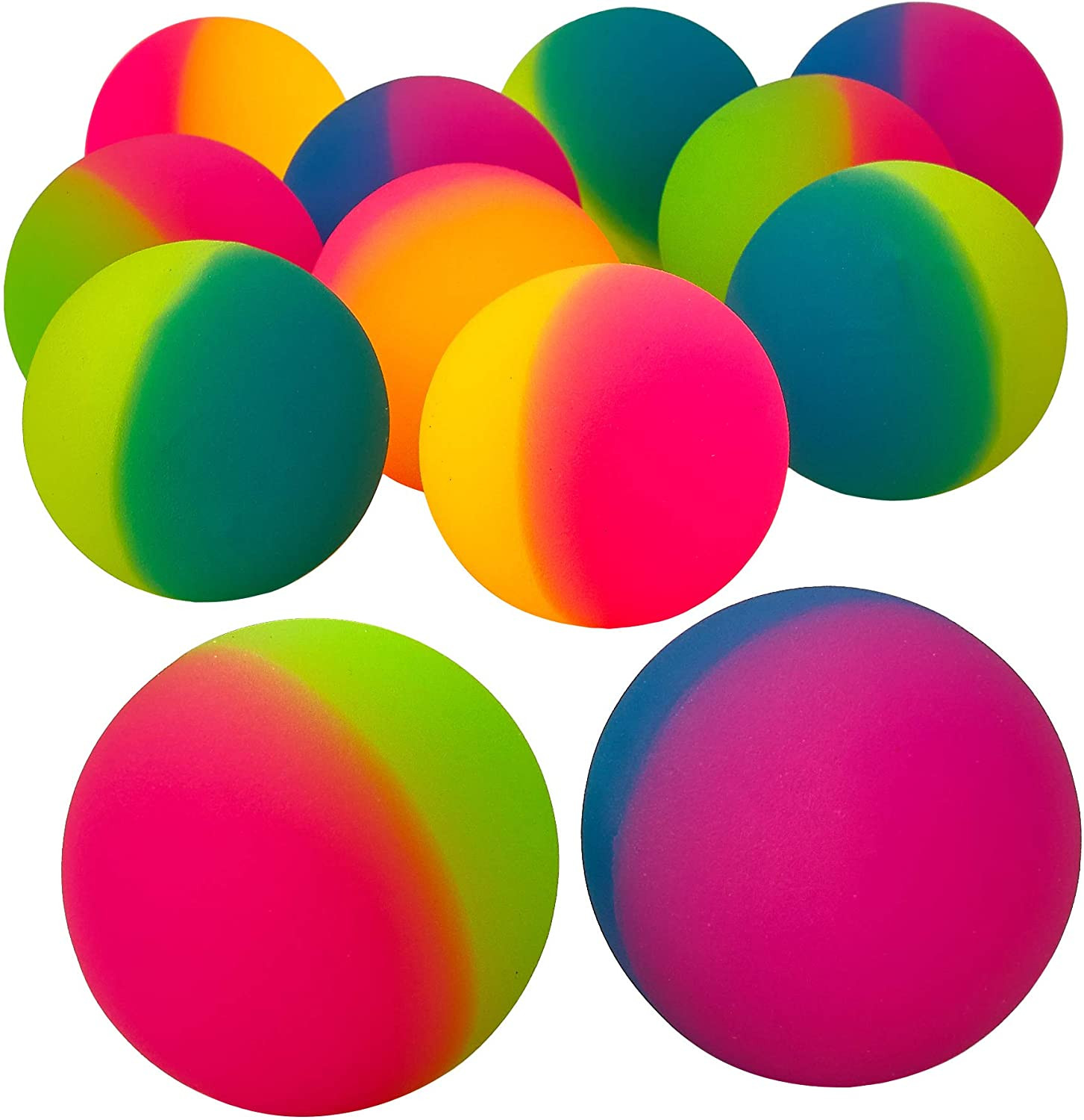 Pelotas súper rebotantes gigantes, paquete de 12 bolas de 2.35 pulgadas