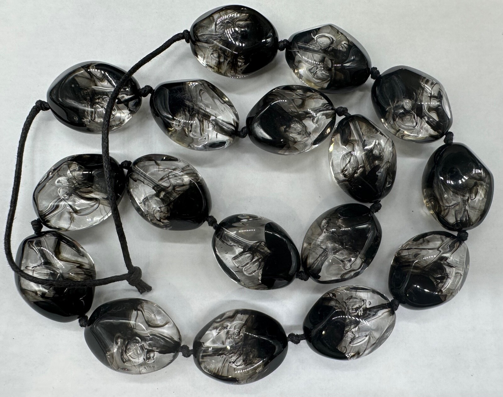 STATEMENT CLEAR BLACK CONTROLLED BUBBLES LUCITE N… - image 1