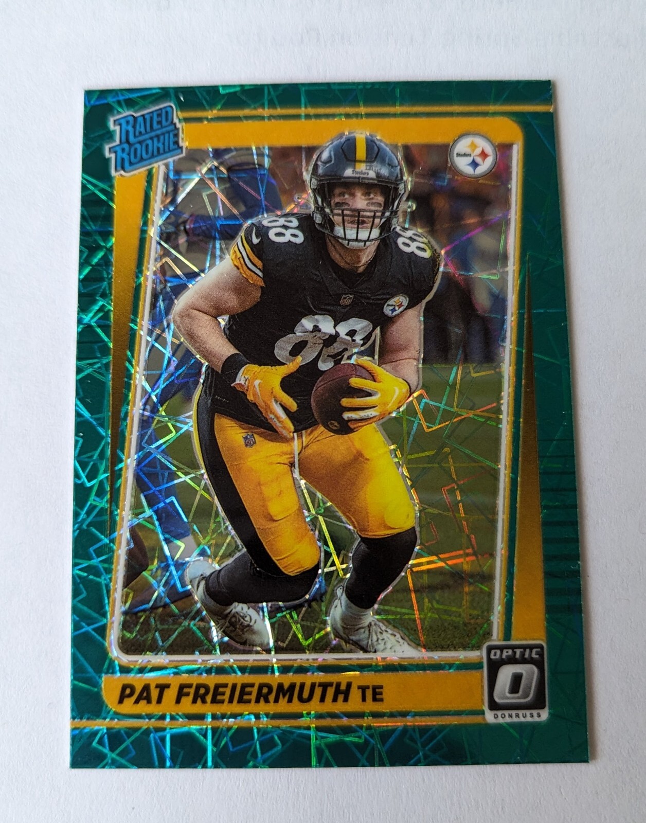2021 donruss optic Pat Freiermuth rated rookie green velocity RC SP #232