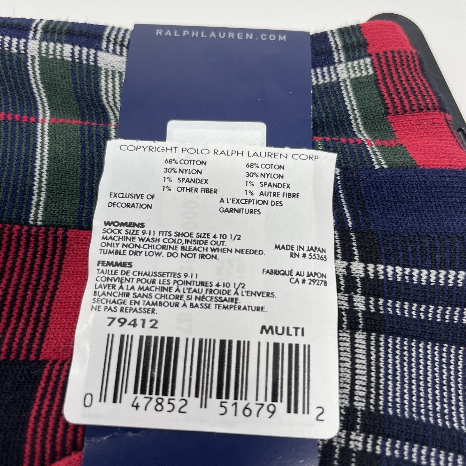 Polo Ralph Lauren donna patchwork plaid calze girocollo polo pony
