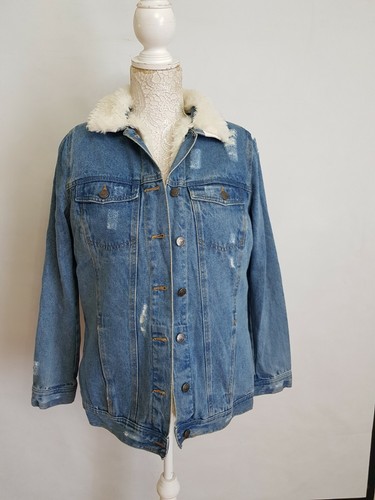 Denim Detachable Fur Lining Jacket 