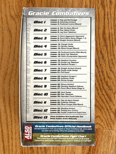Gracie Combatives DVD 13 Disc Set w/ Two Handbooks and Fight Chart Exc Condition - Picture 4 of 12
