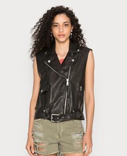 Free People Emilia Vest We The Free Black Biker Jacket New Without Tag S