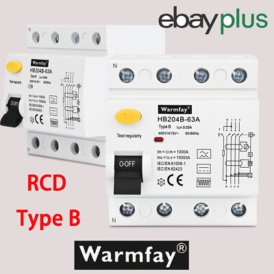 FI Typ B RCD Fehlerstromschutzschalter 40A 63A Solarpanel 4 Polig Wallbox E-Auto