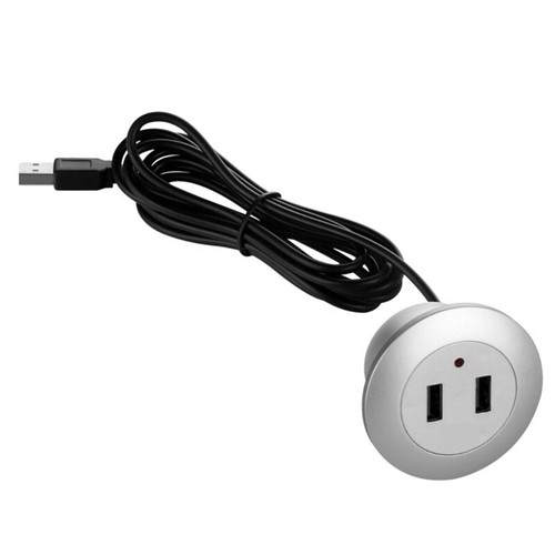 2 Port USB Desk Hole Round Desktop Charging Station USB Embedded Power Adapter - 第 9/24 張圖片