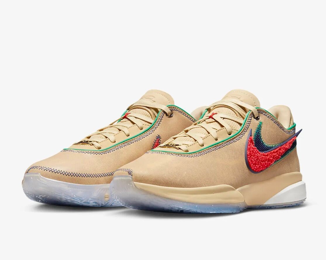 DV9090 -200) Nike Lebron XX Sesame/ LT Crimson-Sail Men's Sz