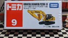 TOMICA #9 KOMATSU EXCAVATOR PC200-10 1/122 SCALE NEW IN BOX USA STOCK!!!