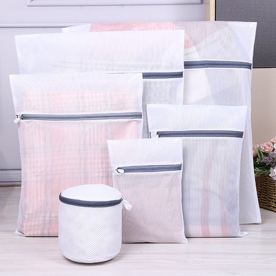 Zipped Wash Bag Honeycomb Mesh Laundry Wash Bag, Multi-size