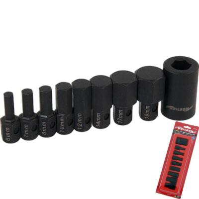 9-tlg Spline Sechskant Bit Steckschlüsselsatz 1/2'' Steckschlüssel 6 mm - 19 mm CT2526