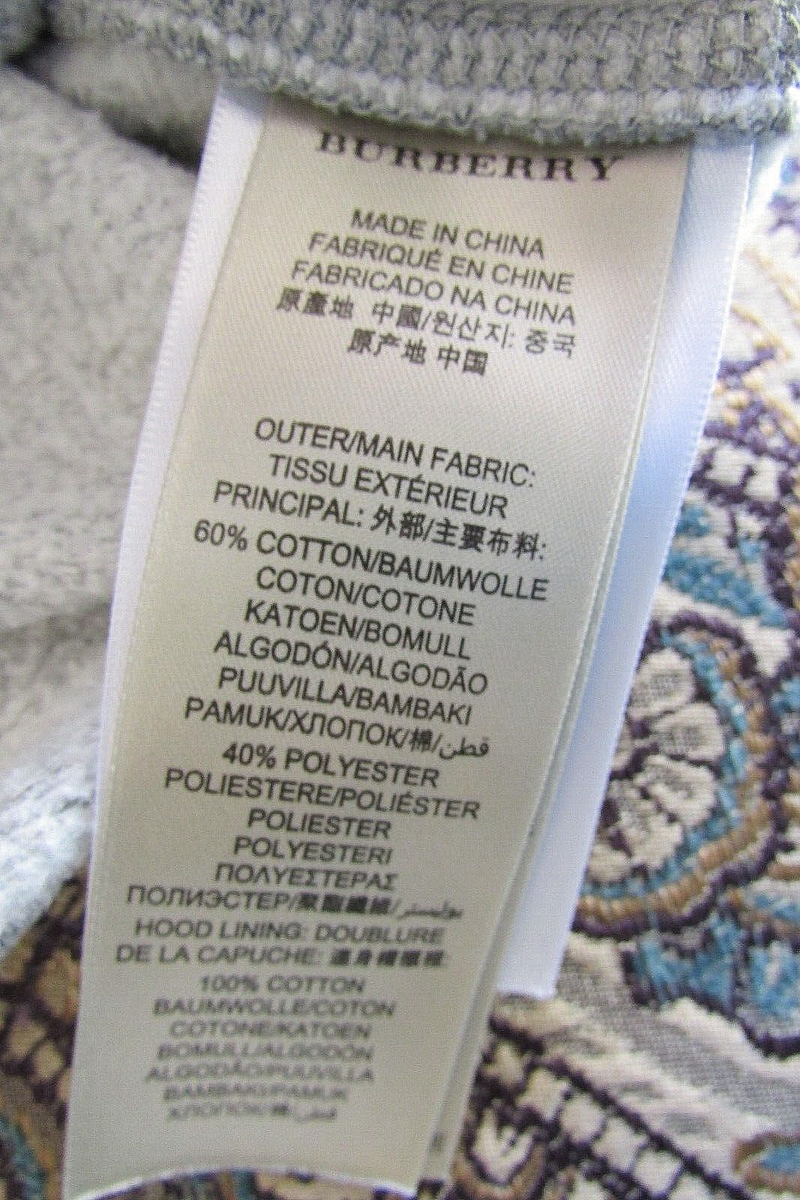 BURBERRY BRIT Chester Hoodie Gray Full Zip Mens Nova Check Plaid