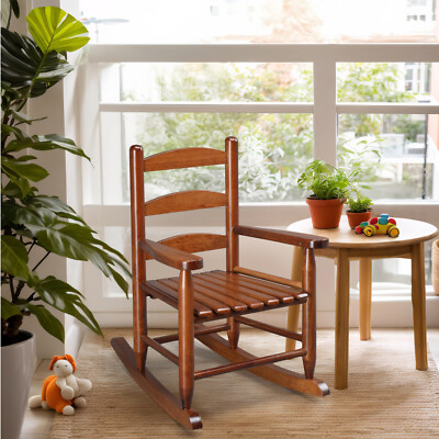 Durable Child's Wood Porch Rocker Outdoor Indoor Rocking Chair