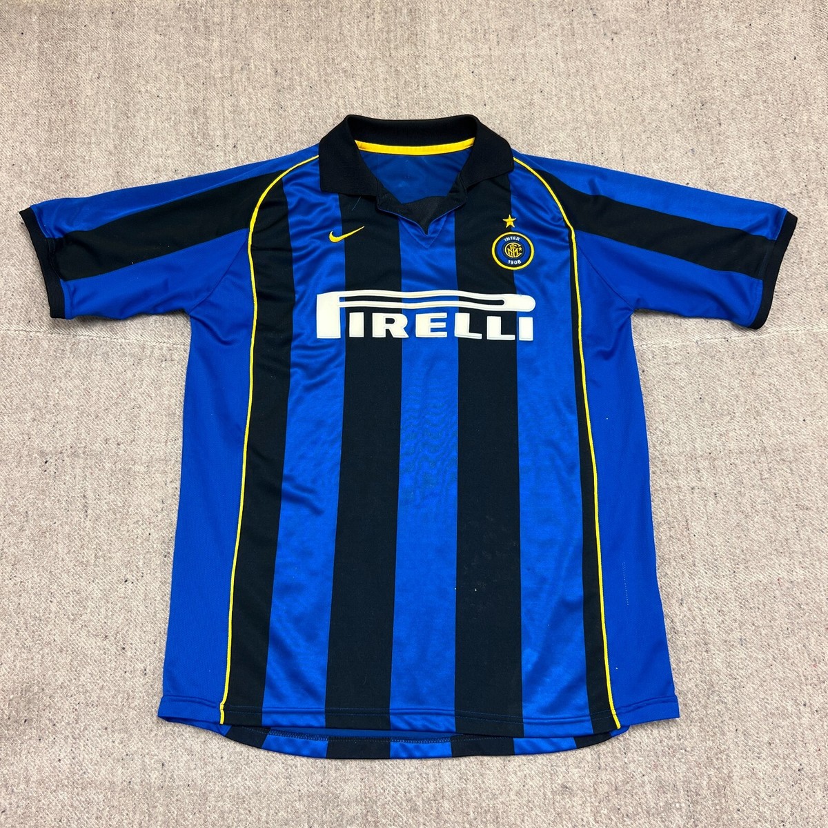 2001-02 NIKE Inter Milan  shirt インテル Inter Milan Soccer Jersey Mens Large Blue 2001/2002 Blue Nike