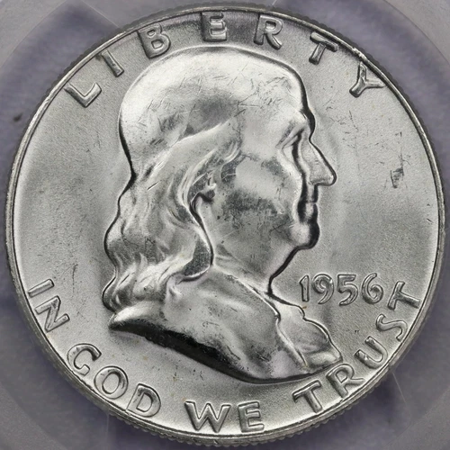 1956 50C Franklin Half Dollar - PCGS MS 64 FBL